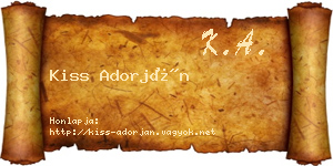 Kiss Adorján névjegykártya