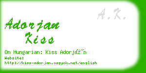 adorjan kiss business card